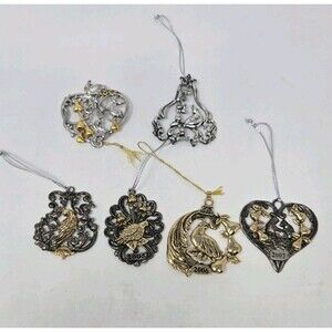 VINTAGE NORTHWEST PEAR BUREAU PARTRIDGE CHRISTMAS ORNAMENT BUNDLE LOT OF 6 BIRD